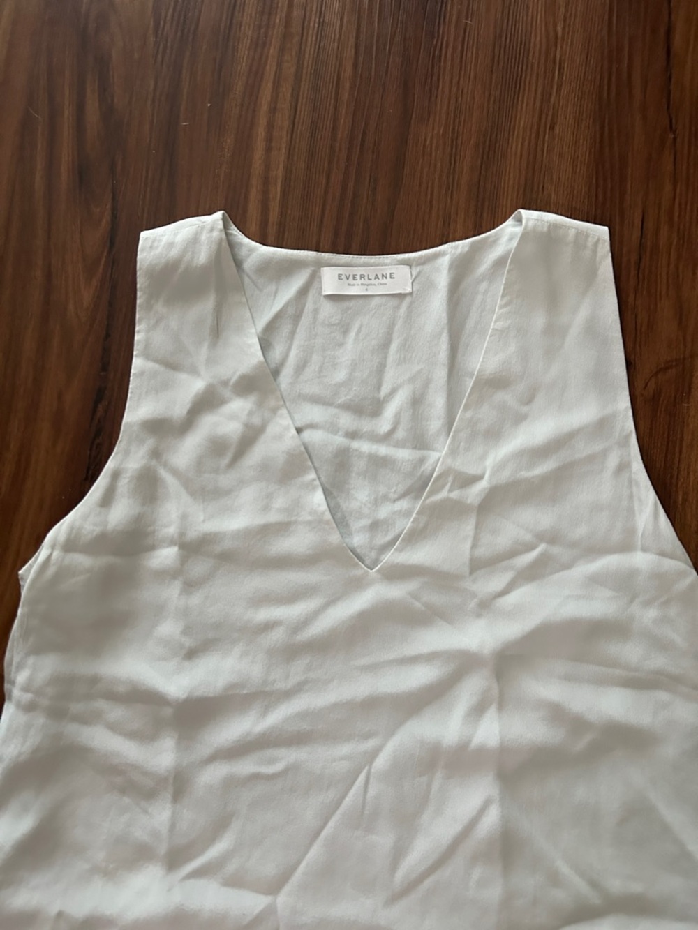 Everlane Sage Green V-Neck Slip Top - Picture 3 of 4
